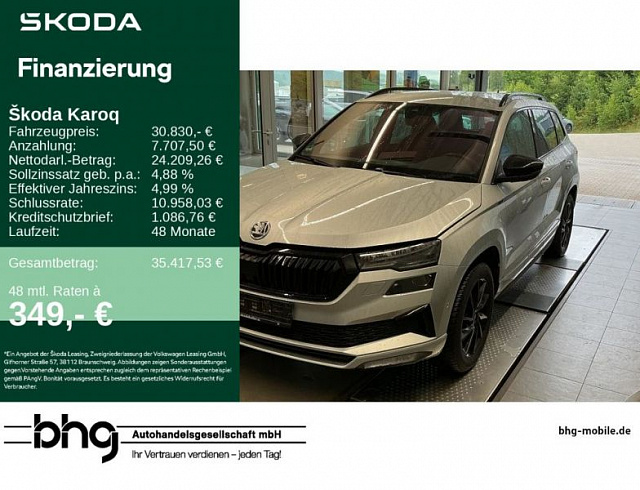 Skoda Karoq 2022 г. Серебристый, пробег 58280 км