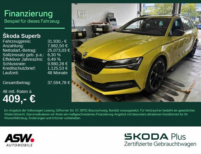 Skoda Superb 2023 г. Золотистый, пробег 57700 км